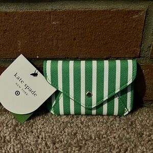 Kate Spade X Target Striped Green and White Card Holder